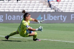 January 22, 2022: Melissa Barbieri of Melbourne City makes a save during round eight A-league Women’s match between Sydney FC and Melbourne City at Netstrata Jubilee Stadium, on January 22, 2022, in Sydney NSW. 
(Image by: May Bailey | Beyond 90)