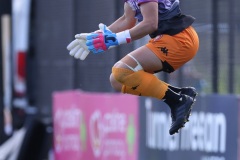February 15, 2022: Goalkeeper Sarah Langman of the Wanderers warms up just before the A-league Women’s match between Western Sydney Wanderers FC and Canberra United at Wanderers Football Park, on February 15, 2022, in Sydney, Australia (Image by: May Bailey | Beyond 90)