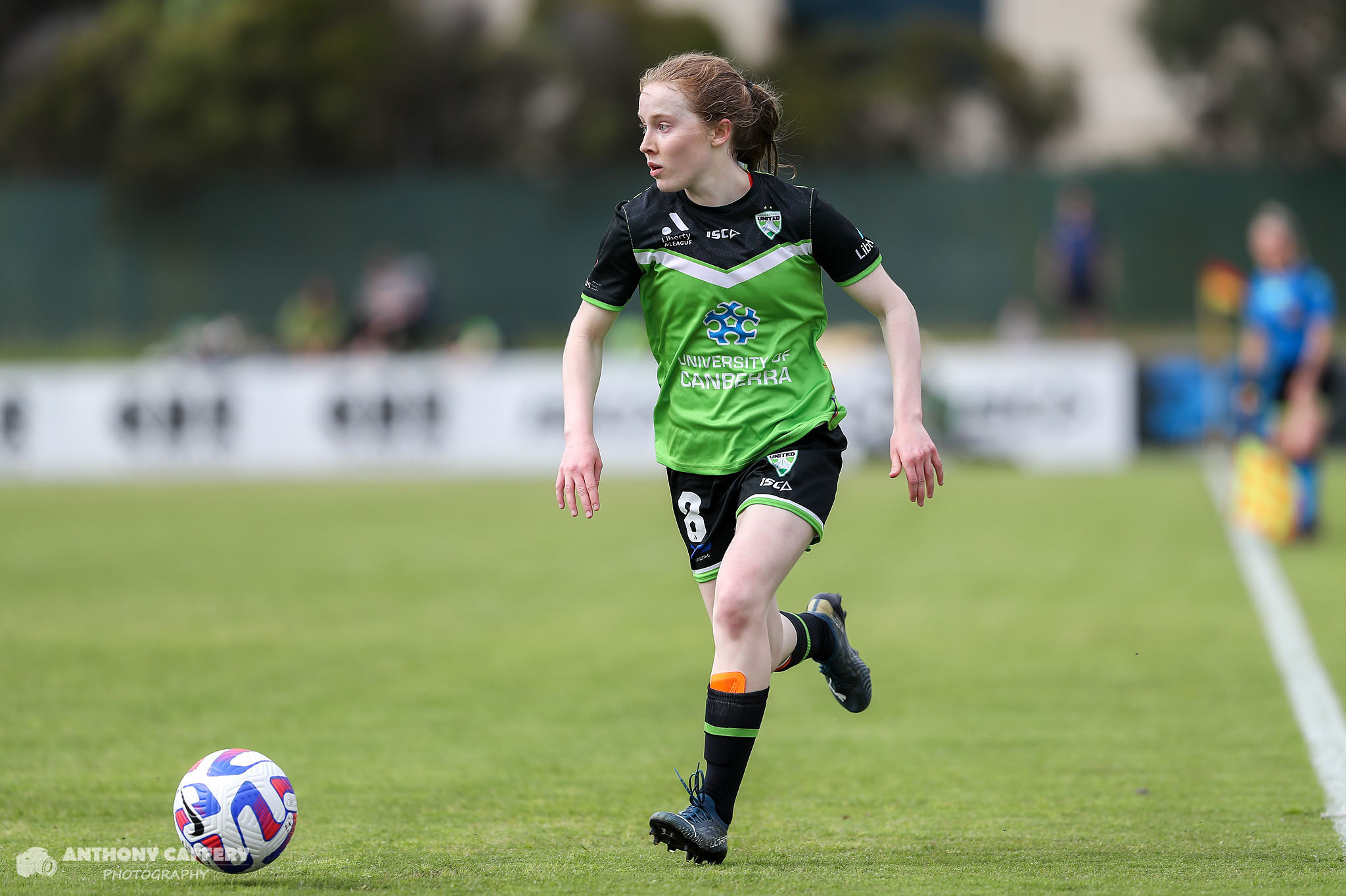 Sasha Grove in Canberra United's 2022-23 home game against Perth Glory. Photo: Anthony Caffery Photography