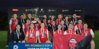 2024 NPLW WA Season Preview Perth RedStar 2023 League and Top 4 Champions. Image Credit Football West