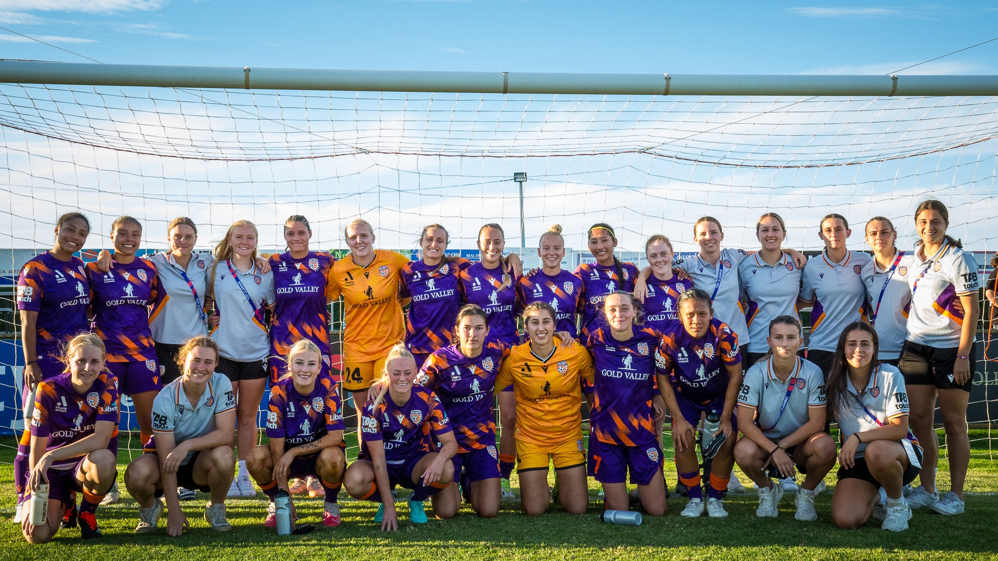 Perth Glory 2023-24 squad after the final game of the season. Image Credit Perth Glory