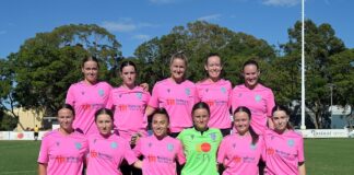 2024 NPLW WA Round 2 Wrap Perth SC with a special pink kit for their annual fundraiser for Breast Cancer awareness and research. Image Credit Rob Lizzi